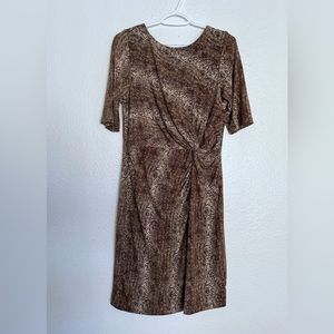 Chaus Women’s Leopard Animal Print Side Knot Sheath Dress size L